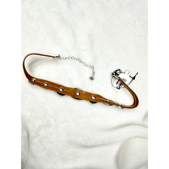 NEW Free People Western Bohemian Choker in Brown Silver Yellowstone Rare Pendant - Picture 5 of 5